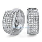 Thick 4 Row Hoops CZ Huggie Bling Earrings HipHopBling