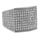 Thick Block Rhodium CZ Bling Bling Ring 7 HipHopBling