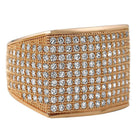 Thick Block Rose Gold CZ Bling Bling Ring 7 HipHopBling