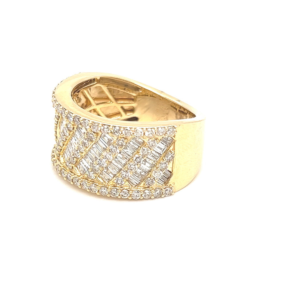 Thick Spiral Baguette Diamond Ring 2.75cttw 10K Gold HipHopBling