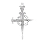 Thorn Cross VVS Moissanite Pendant .60cttw .925 Sterling Silver White Gold HipHopBling