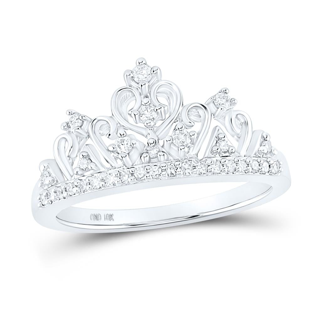 Tiara Cocktail Diamond Ring 10K Gold 10K White Gold HipHopBling