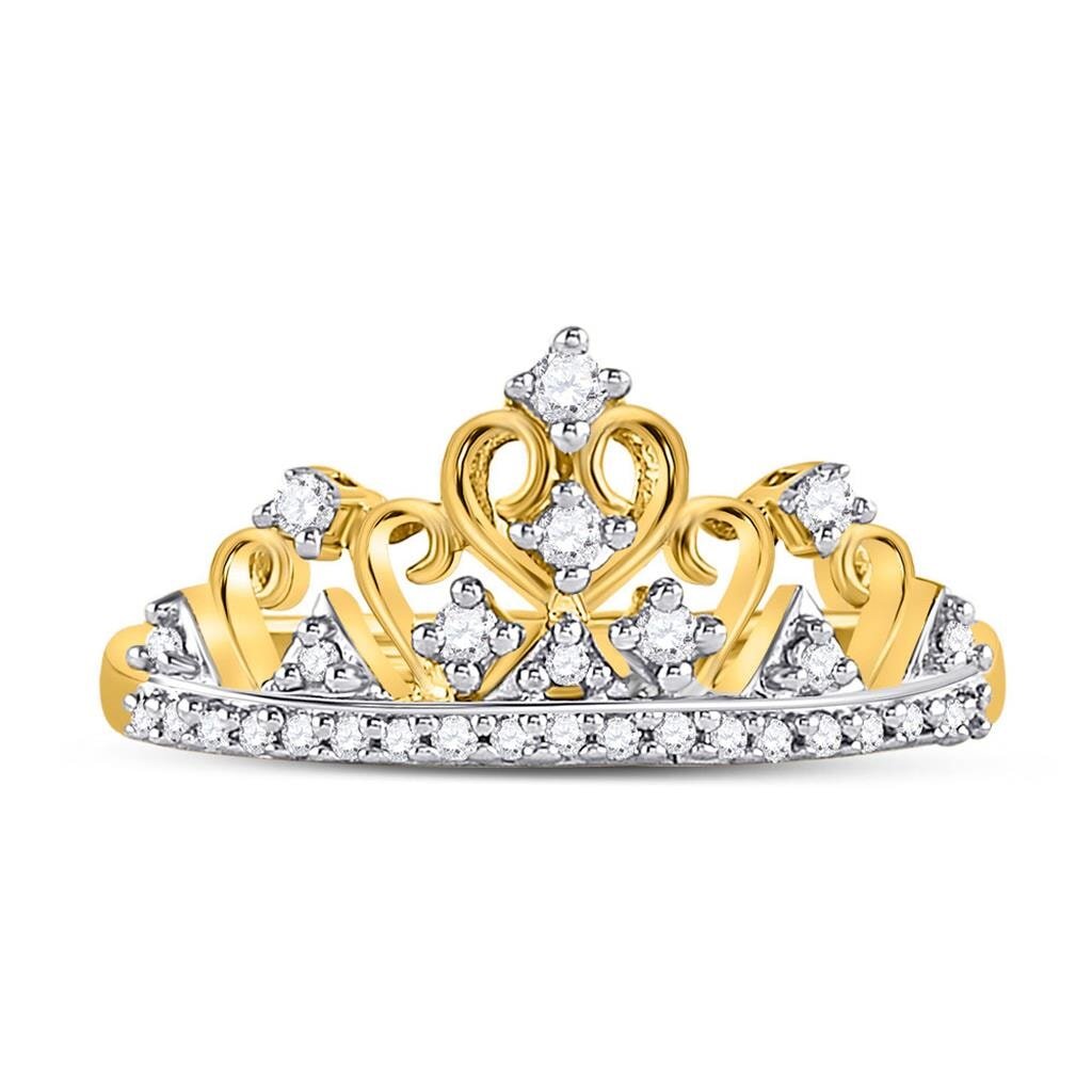 Tiara Cocktail Diamond Ring 10K Gold 10K Yellow Gold HipHopBling
