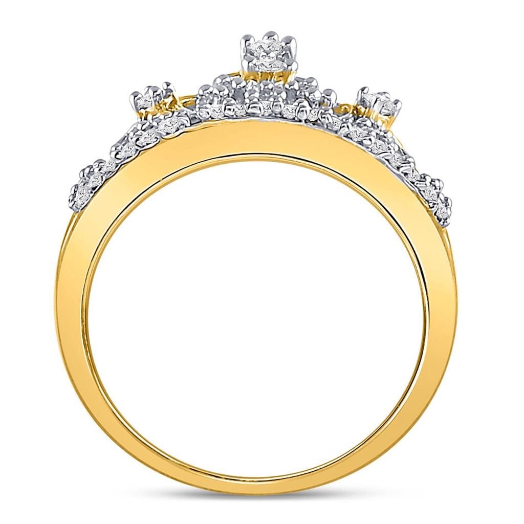 Tiara Cocktail Diamond Ring 10K Gold 10K Yellow Gold HipHopBling