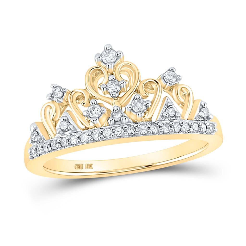 Tiara Cocktail Diamond Ring 10K Gold 10K Yellow Gold HipHopBling