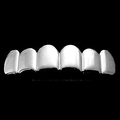 TOP All Shiny No Ice Silver Tone Grill Teeth Hip Hop Grillz HipHopBling