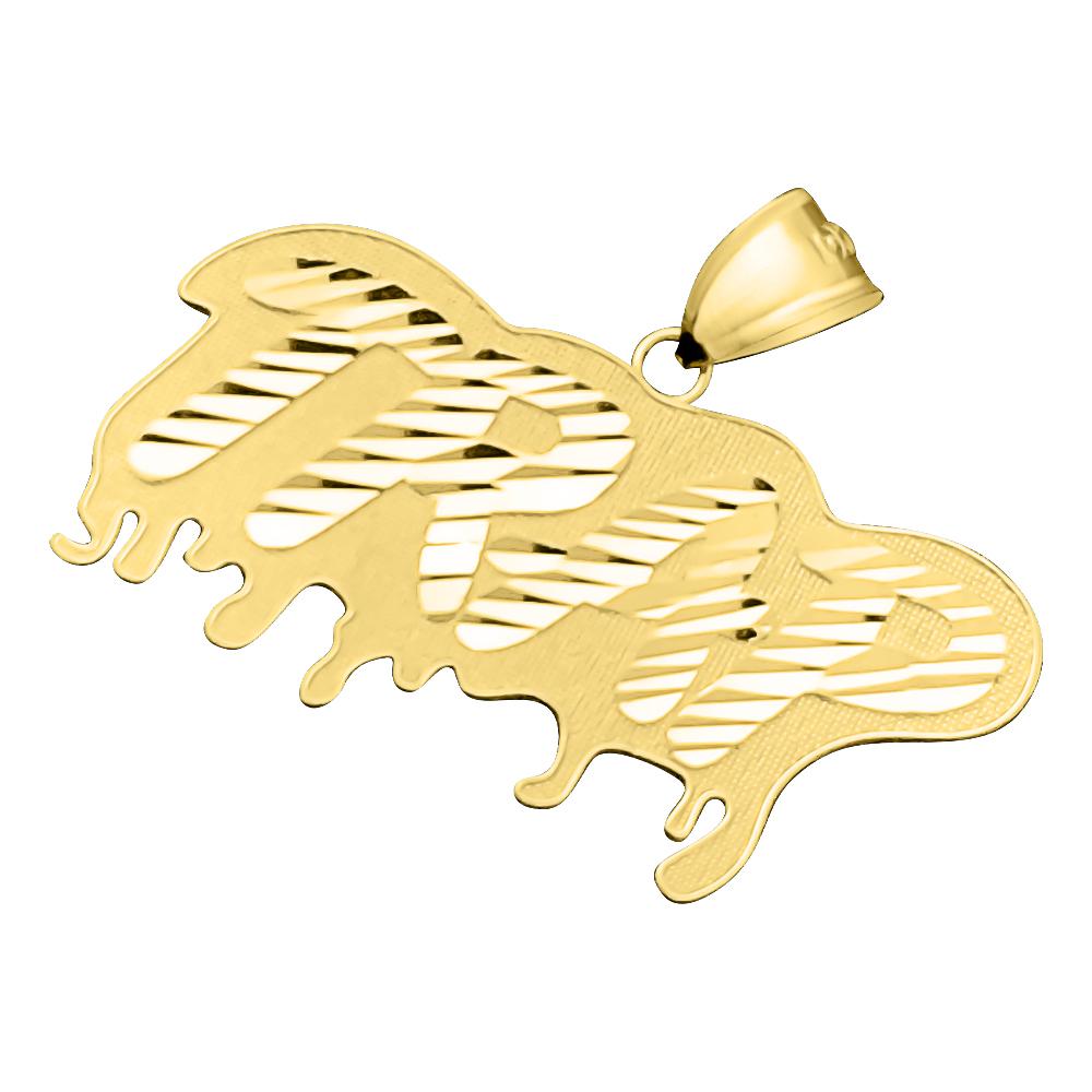 TRAP Drip DC 10K Yellow Gold Pendant HipHopBling