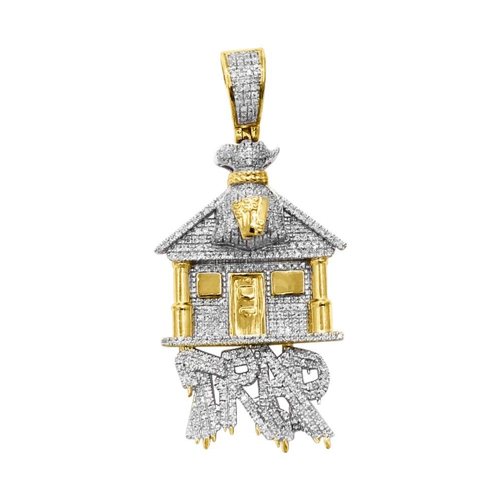 Trap House Diamond Pendant .80cttw 10K Yellow Gold HipHopBling
