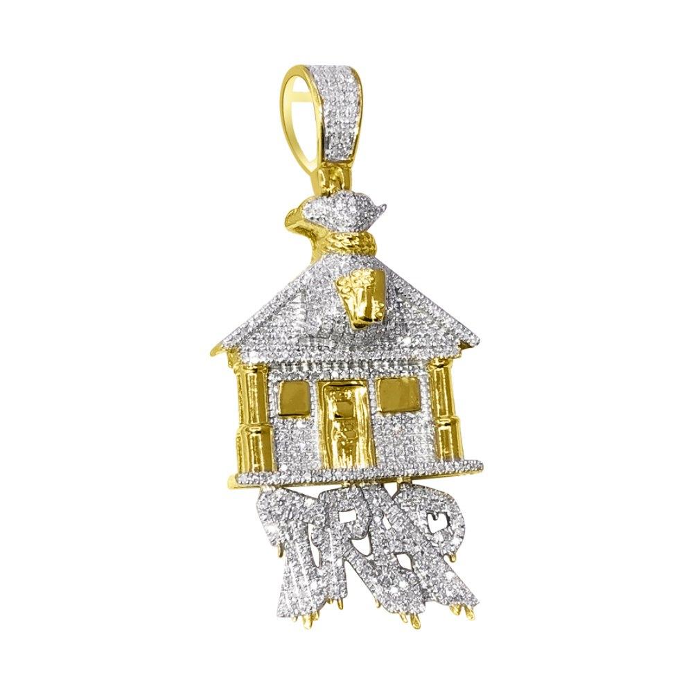 Trap House Diamond Pendant .80cttw 10K Yellow Gold HipHopBling