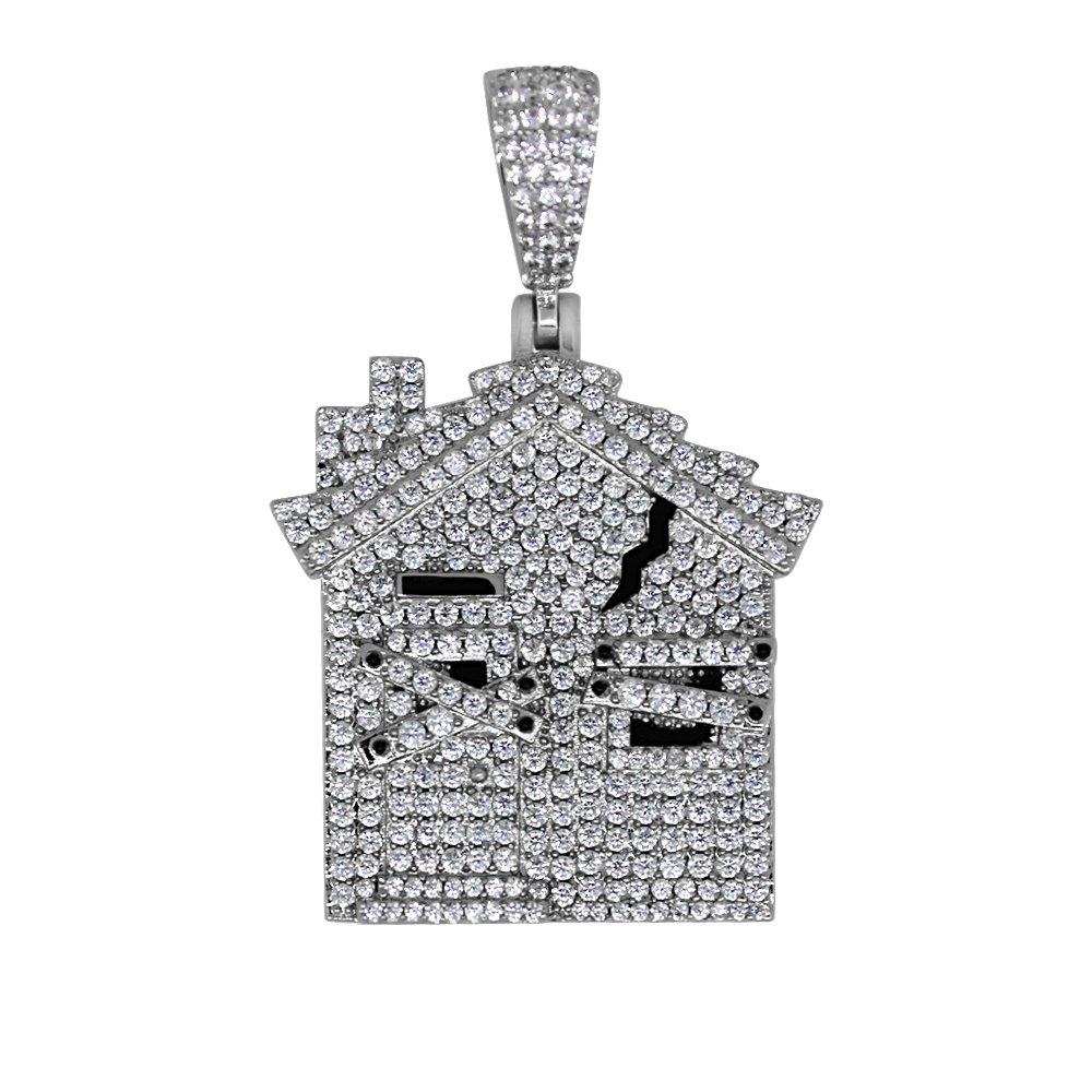 Trap House Rhodium Bling Bling Pendant HipHopBling