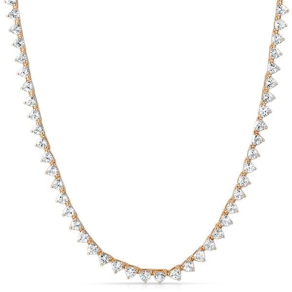 Trillion Cut CZ 4MM Bling Tennis Chain Rose Gold 18" HipHopBling