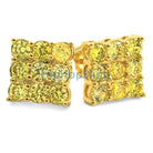 Triple Diamond CZ Lemonade Bling Bling Earrings HipHopBling