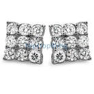 Triple Diamond CZ Rhodium Bling Bling Earrings HipHopBling