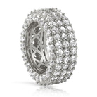 Triple Ice Decker 360 CZ Eternity Hip Hop Band in Rhodium 7 HipHopBling