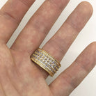Triple Row Princess Cut Eternity Band Gold Mens CZ Bling Ring 7 HipHopBling