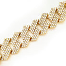 Triple Sharp Cuban 19MM Bling Bling Bracelet White Gold HipHopBling