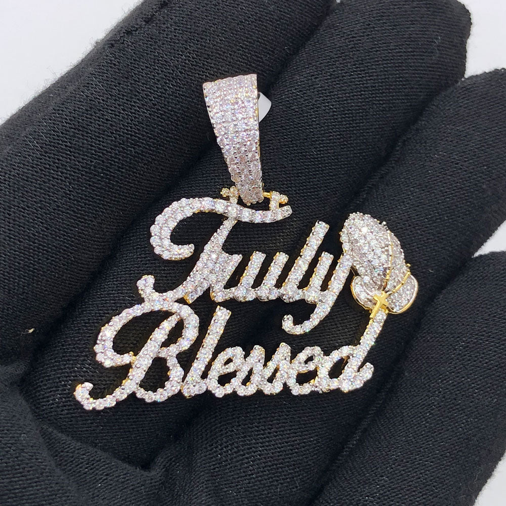 Truly Blessed Prayer Hands VVS CZ Hip Hop Iced Out Pendant HipHopBling