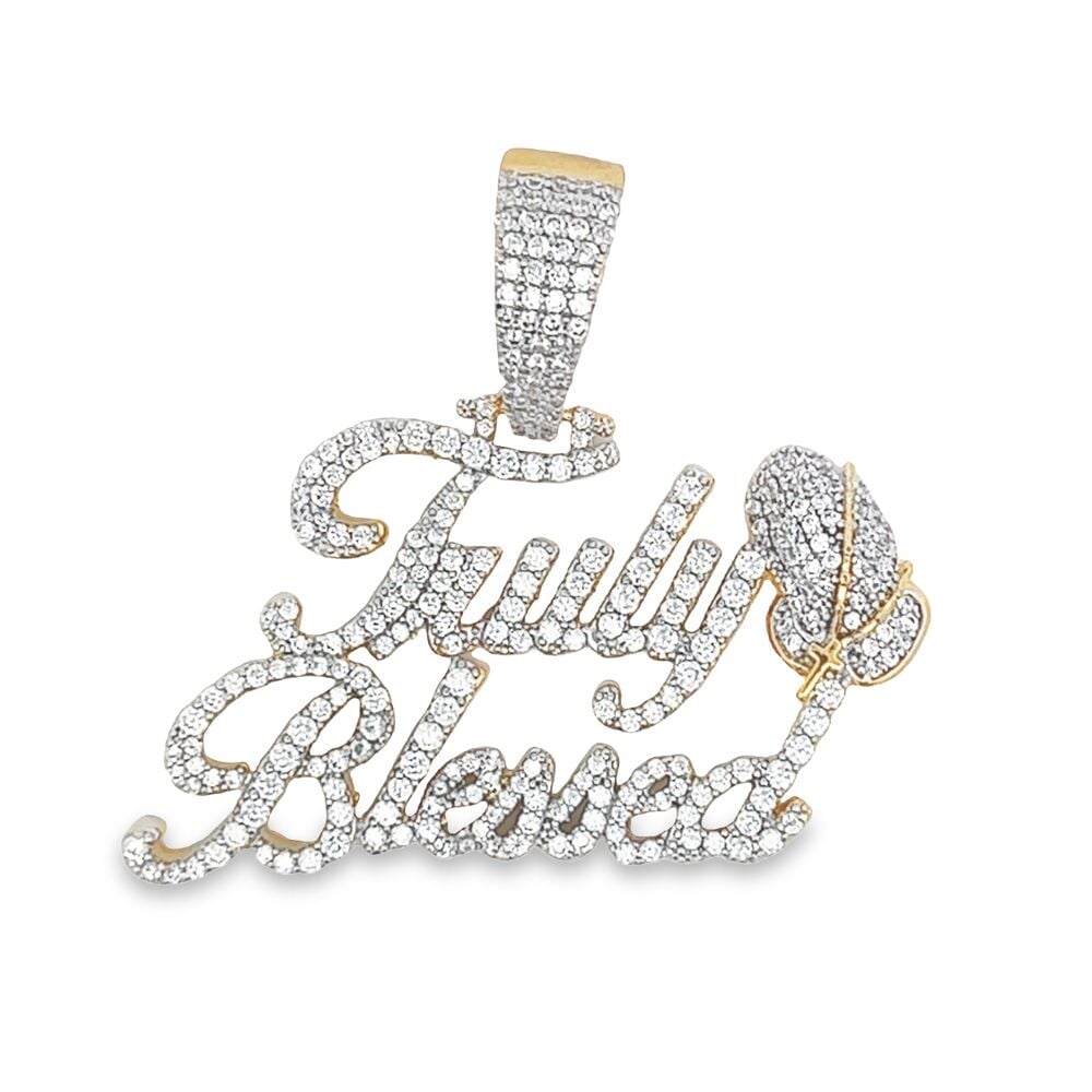 Truly Blessed Prayer Hands VVS CZ Hip Hop Iced Out Pendant Yellow Gold HipHopBling