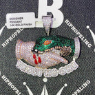 Trust No One CZ Hip Hop Bling Bling Pendant White Gold HipHopBling