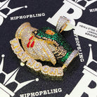 Trust No One CZ Hip Hop Bling Bling Pendant Yellow Gold HipHopBling