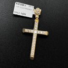 Tube Tennis Cross CZ 10K Yellow Gold Pendant HipHopBling