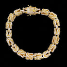 Turkish 3D Link Hip Hop Bling Bling Bracelet Yellow Gold 7" HipHopBling