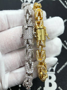 Turkish 3D Link Hip Hop Bling Bling Bracelet Yellow Gold 7" HipHopBling