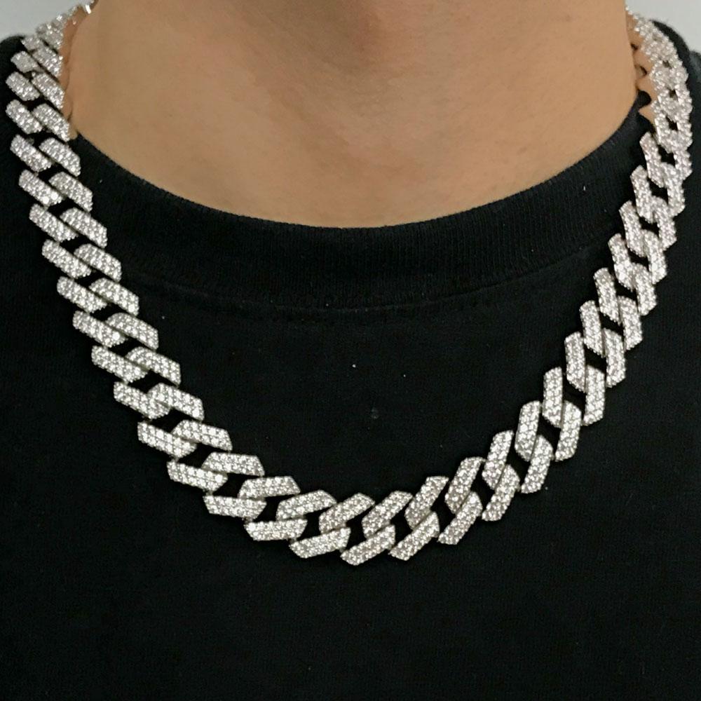 Turkish Cuban Bling Bling Chain 14MM White / Yellow Gold White Gold 18" HipHopBling