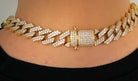 Turkish Cuban Bling Bling Chain 14MM White / Yellow Gold Yellow Gold 18" HipHopBling