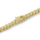 Twisted Rope Iced Out Hip Hop Bracelet Yellow Gold 7" HipHopBling