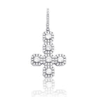 Upside Down Cluster Cross Iced Out Hip Hop Pendant White Gold HipHopBling