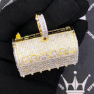US Mail Mailbox Baguette VVS CZ Hip Hop Bling Pendant Yellow Gold HipHopBling