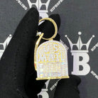 US Mail Mailbox Baguette VVS CZ Hip Hop Bling Pendant Yellow Gold HipHopBling