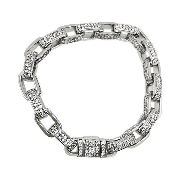 Venetian Box Moissanite Bracelet Iced Out .925 Sterling Silver 8" Bracelet HipHopBling