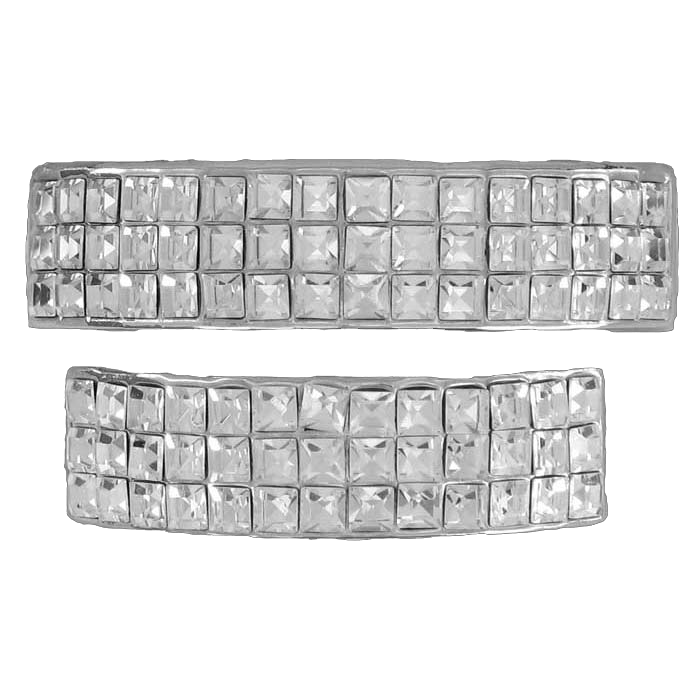 VIP Triple Row Princess Iced Out Grillz Top Bottom Set HipHopBling