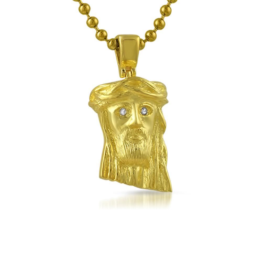 VS Diamond Gold Nano Jesus Pendant .925 Sterling Silver Pendant Only HipHopBling