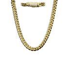 VVS Moissanite Miami Cuban Chain Steel / .925 Silver 8MM White Gold 18" HipHopBling