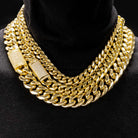 VVS Moissanite Miami Cuban Chain Steel / .925 Silver 8MM Yellow Gold 18" HipHopBling