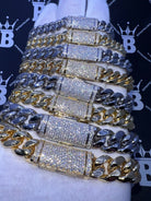 VVS Moissanite Miami Cuban Chain Steel / .925 Silver 8MM Yellow Gold 7" Bracelet HipHopBling