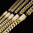 VVS Moissanite Miami Cuban Chain Steel / .925 Silver 8MM Yellow Gold 7" Bracelet HipHopBling
