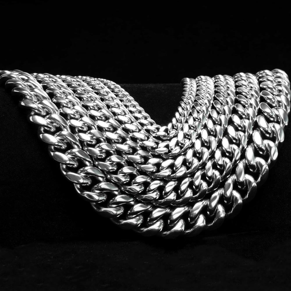 VVS Moissanite Miami Cuban Chain Steel / .925 Silver HipHopBling
