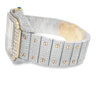 VVS Skeleton Moissanite Iced Out Auto Square Steel Watch 2 Tone Yellow/White HipHopBling