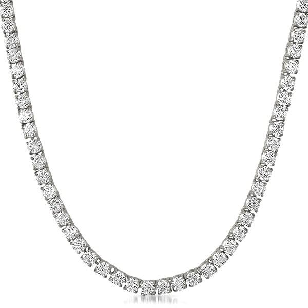 VVS Tennis Chain White Gold 4MM 30" HipHopBling