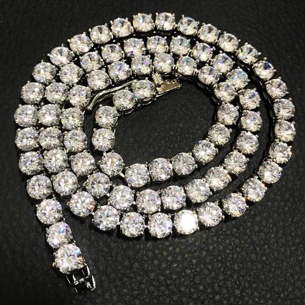 VVS Tennis Chain White Gold 8MM 16" HipHopBling