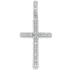 Wavy Baguette Cross VVS Moissanite Pendant 2.88cttw .925 Sterling Silver HipHopBling