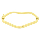 Wavy Solid 10K Gold Women's Bangle 10K Yellow Gold HipHopBling