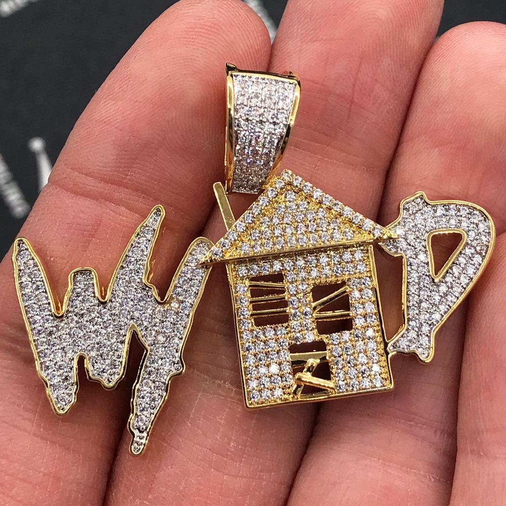 What Your Trap Do CZ Hip Hop Bling Bling Pendant Yellow Gold HipHopBling