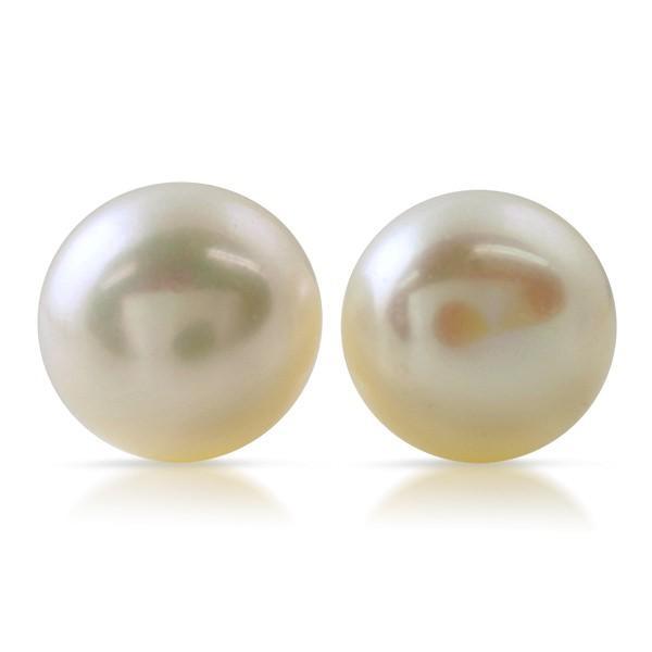 White Freshwater Pearl .925 Sterling Silver Stud Earrings 5MM HipHopBling