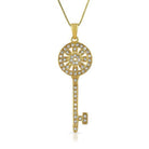 Womens Gold Sunflower Key CZ .925 Sterling Silver Pendant Pendant Only HipHopBling