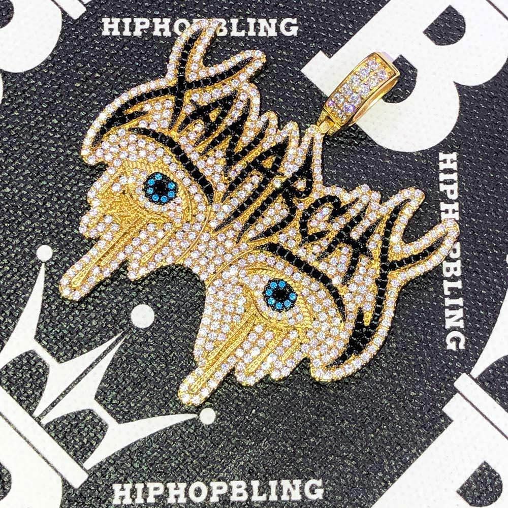 Xanarchy Lil Xan Face Official Pendant | .925 Silver .925 SILVER / YELLOW GOLD HipHopBling